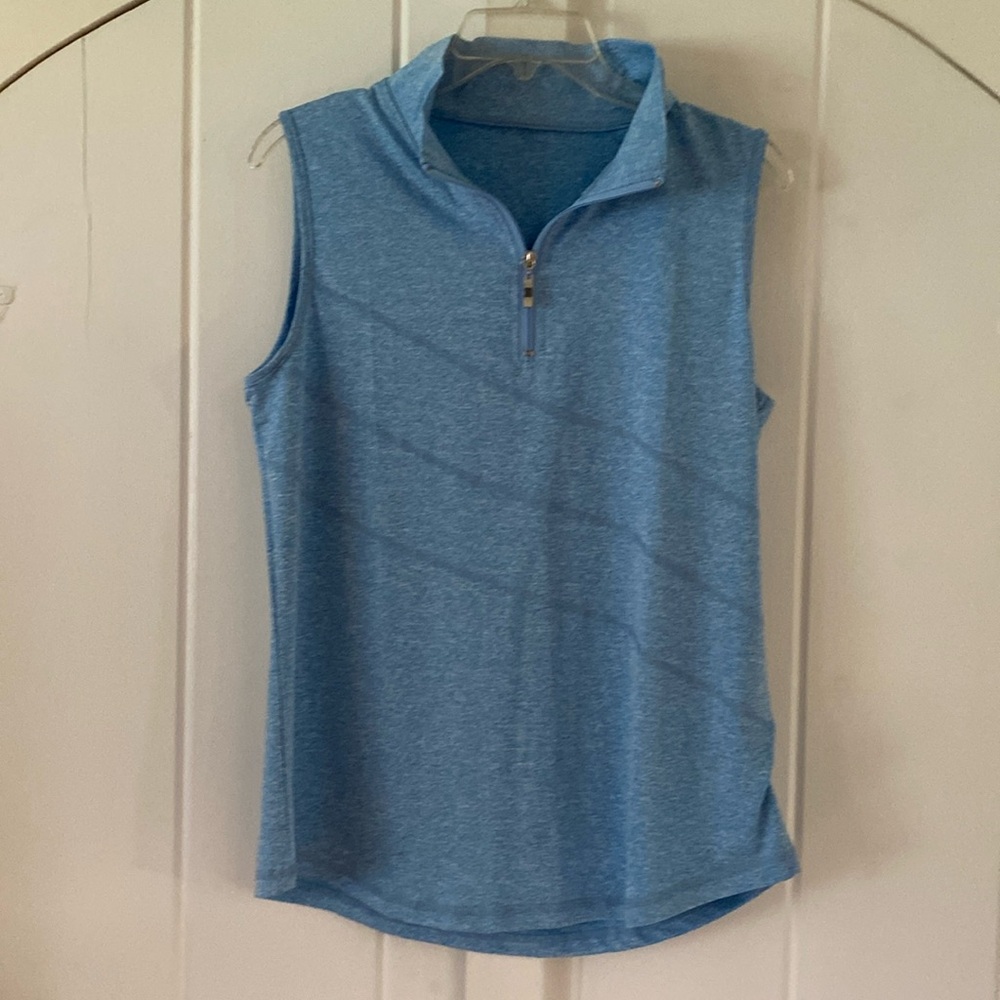 Sleeveless Quarter Zip Golf Tennis Polo Shirt